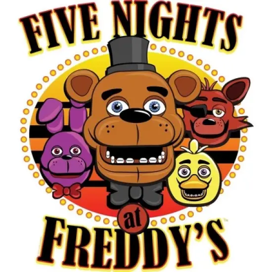 Five Nights at Freddy's Group Character Art Boy's Red T-shirt image {1}