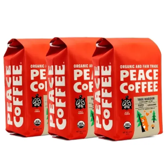 Peace Coffee Tree Hugger Dark Roast Ground Coffee - 36oz/3ct image {1}