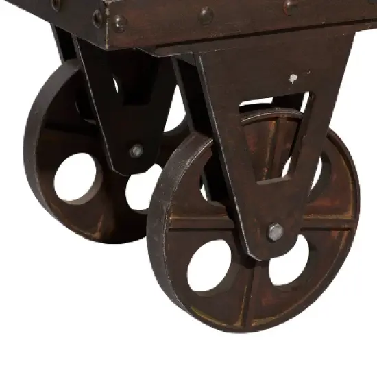 Industrial Wood Bench Brown - Olivia & May image {3}