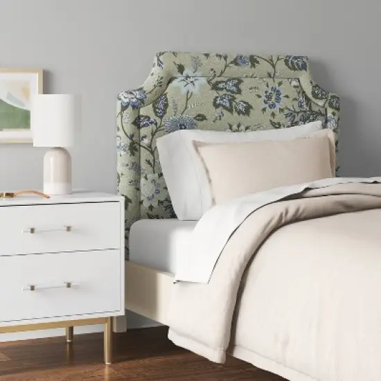 Twin Charlie Notched Border Stick-on-the-Wall Dorm Headboard USB - Threshold&trade; image {1}