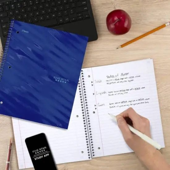 Five Star Active Subject Wide Ruled Notebook 80ct Blue image {6}