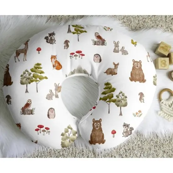 Sweet Jojo Designs Boy, Girl, Unisex/Gender Neutral Support Nursing Pillow Cover (Pillow Not Included) Watercolor Woodland Forest Animals Multicolor image {4}