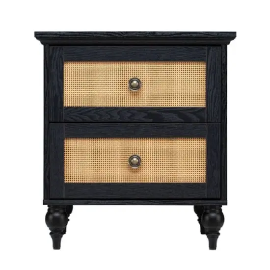 Newcomb 2 Drawer Nightstand Black - Sango image {1}