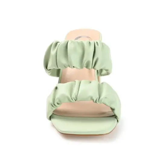 Journee Collection Womens Zoee Open Square Toe Block Heel Sandals Green 7 image {5}