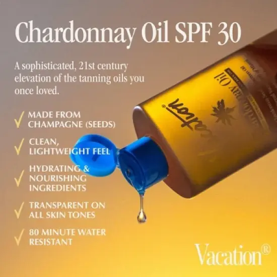 Vacation Chardonnay Oil Sunscreen - SPF 30 - 3.4 fl oz image {2}