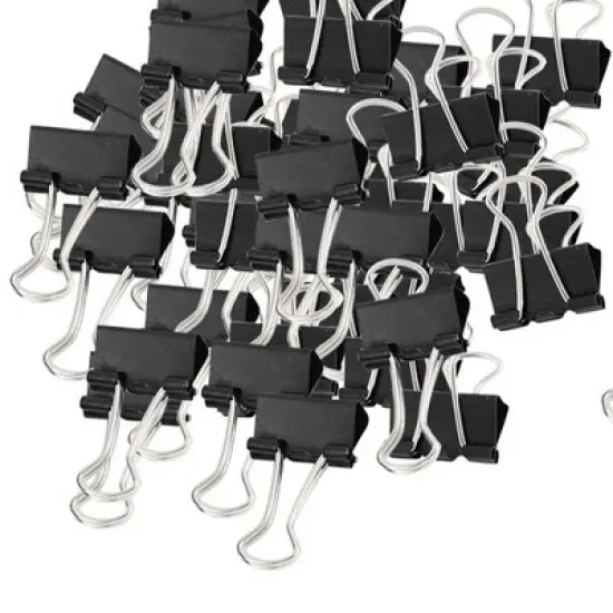 Unique Bargains Paper Document Office Stationery Metal Binder Clips Black 48 Pcs image {4}