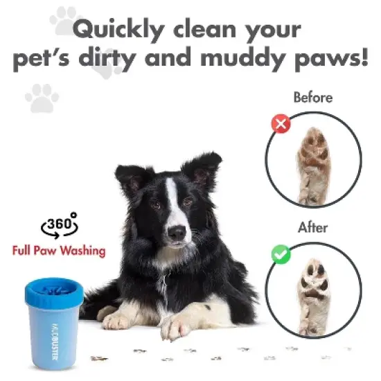 Dexas MudBuster Portable Pro Blue Dog Paw Cleaner for Dogs - Medium image {4}