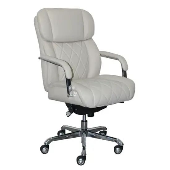Sutherland Quilted Leather Office Chair with Padded Arms - La-Z-Boy image {6}