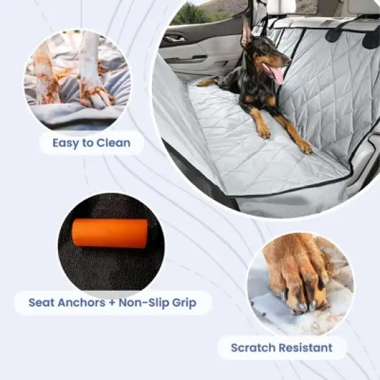 4Knines Rear Seat Cover for Fold Down Seats with Hammock Regular Black image {6}