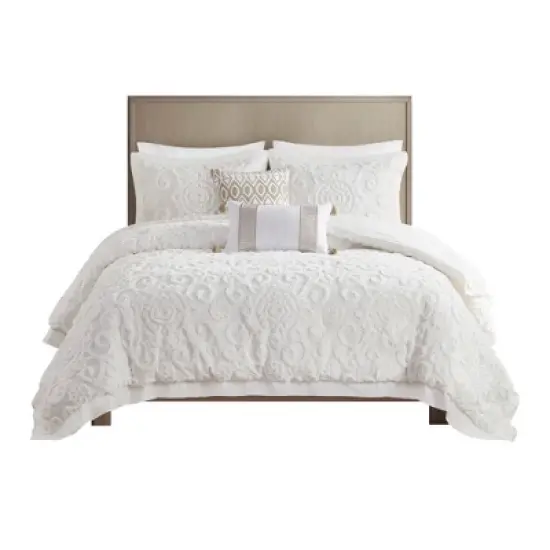 LIVN CO. 3D Tufted Embroidered Medallion Cotton Chenille Comforter Set image {1}