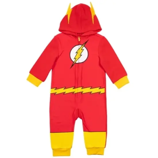 DC Comics Justice League The Flash Superman Batman Zip Up Pajama Coverall image {8}
