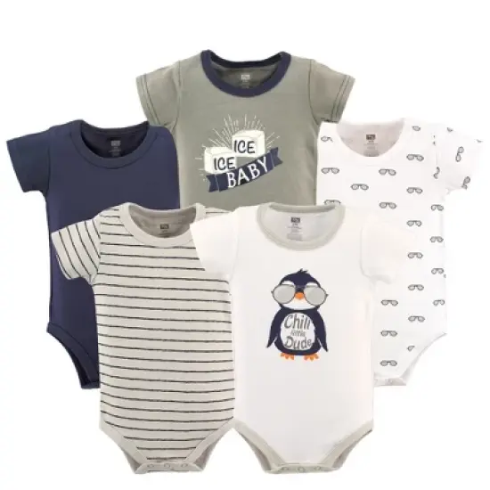Hudson Baby Infant Boy Cotton Bodysuits 5pk, Chill Dude image {1}