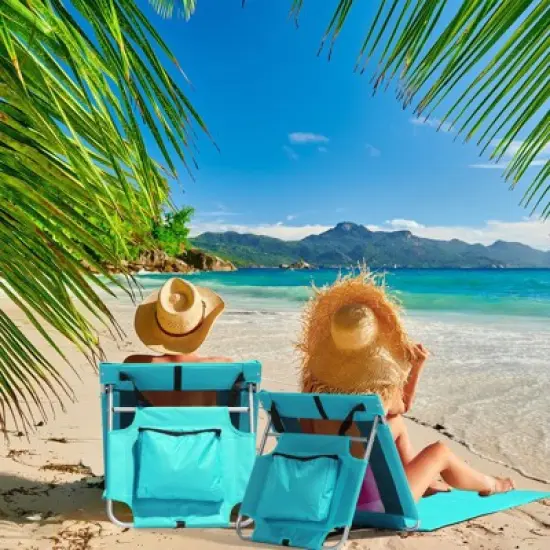 Karl Home Patio Green Lightweight Foldable Beach Mat Lounge Chair image {7}