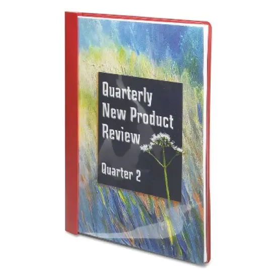 Smead Poly Report Cover Tang Clip Letter 1/2" Capacity Clear/Red 25/Box 87461 image {4}