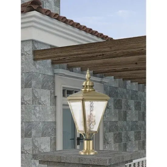 Livex Lighting Cambridge 3 - Light Post Light in  Antique Brass image {1}
