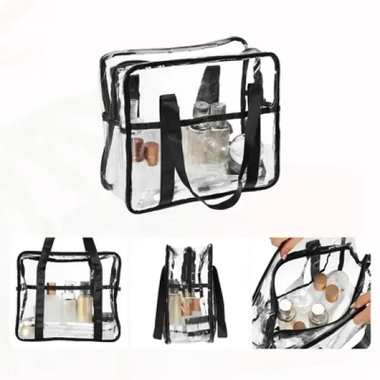 Unique Bargains Large PVC Zipper Makeup Bags and Organizers 1 Pc image {2}