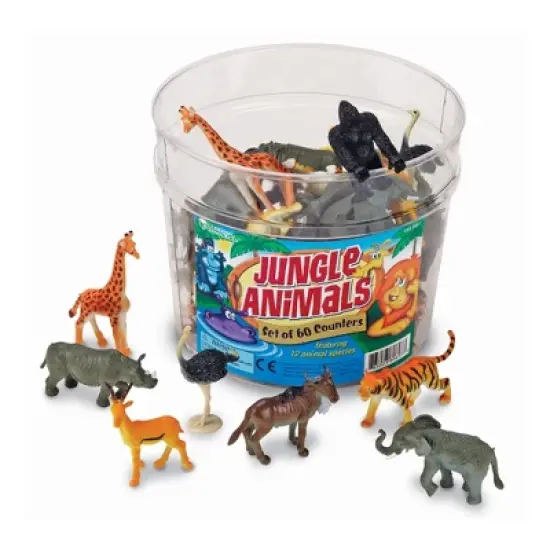Learning Resources Jungle Animal Counters - 60 Pieces, Ages 3+ Toddler Learning Toys, Educational Counting and Sorting Toys image {5}