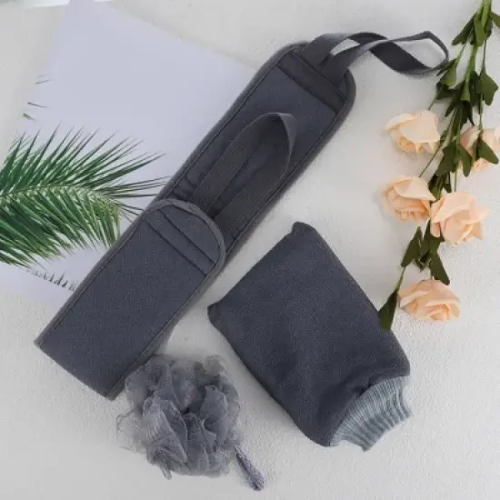 Unique Bargains Bath Brush Set 23.23"x3.54" Gray 1 Set image {5}