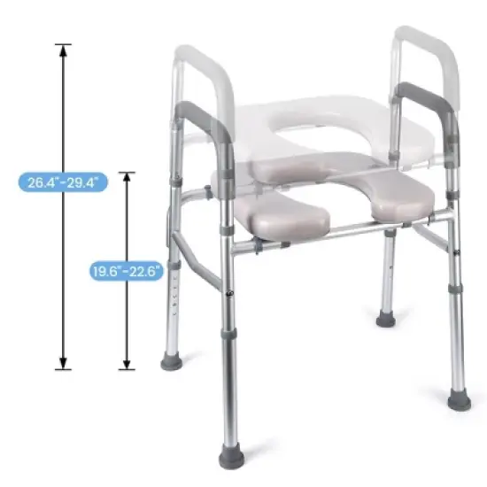 Whizmax Raised Toilet Seat, 350LB Stand Alone Homecare Commode Bathroom Assist Frame for Elderly,Handicapped, Adjustable Height, Padded Seat image {5}