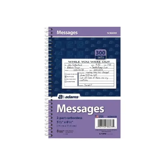 Adams Phone Message Pad 5.5 x 8.5 Ruled SC8603D image {2}