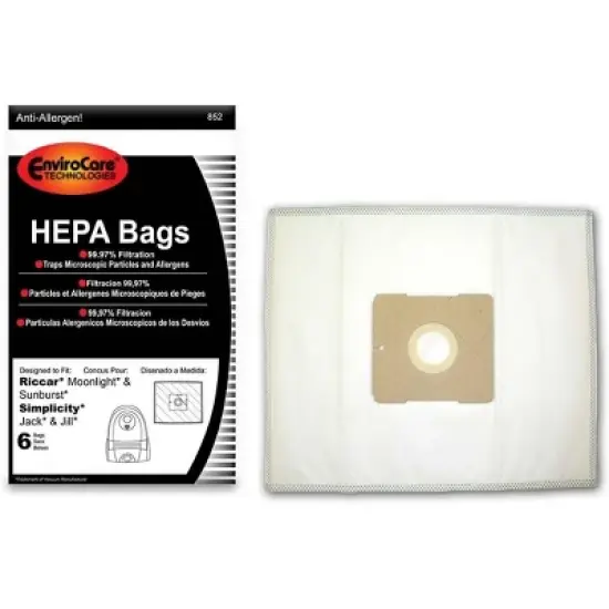 EnviroCare Replacement Designed To Fit Riccar Moonlight & Sunburst Canister Hepa Vacuum Cleaner Bags image {5}