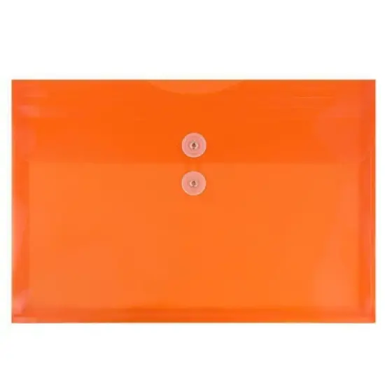 JAM Paper 9 3/4'' x 13'' 12pk Plastic Envelopes with Button and String Tie Closure, Letter Booklet image {7}