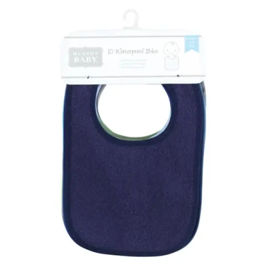 Hudson Baby Drooler Bib with Waterproof Lining, Blue Lime, One Size image {1}