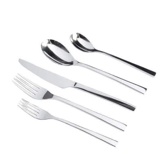 Gibson Elite Sparland Flatware Silverware Utensil Set with Spoons, Forks, and Knives for Kitchen Home Cutlery Use, Forged Stainless Steel (20 Piece) image {1}