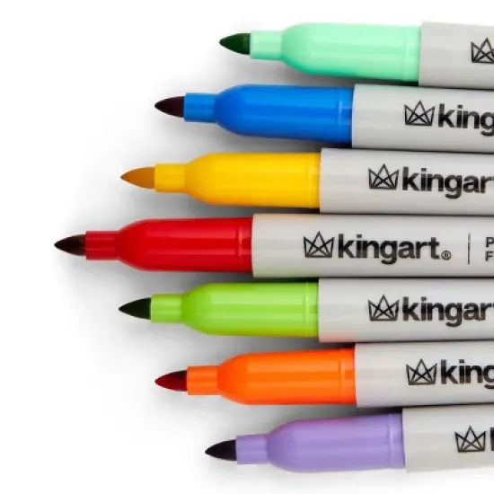 KINGART Permanent Fine Tip Markers 24 Colors image {4}