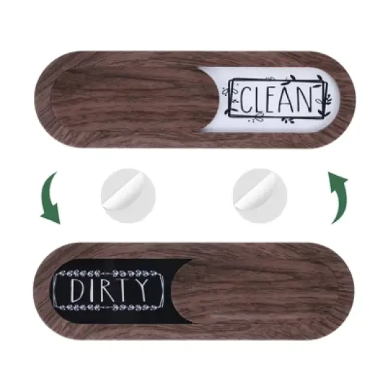 Unique Bargains Kitchen Hotel Indicator Wood Clean Dirty Sign Oval Dishwasher Magnet image {7}