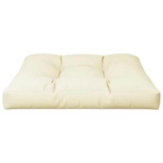vidaXL Chair Cushion Outdoor Patio Pallet Seat Cushion Sofa Chair Pad Fabric - Cream 27.6" x 27.6" x 4.7" image {3}