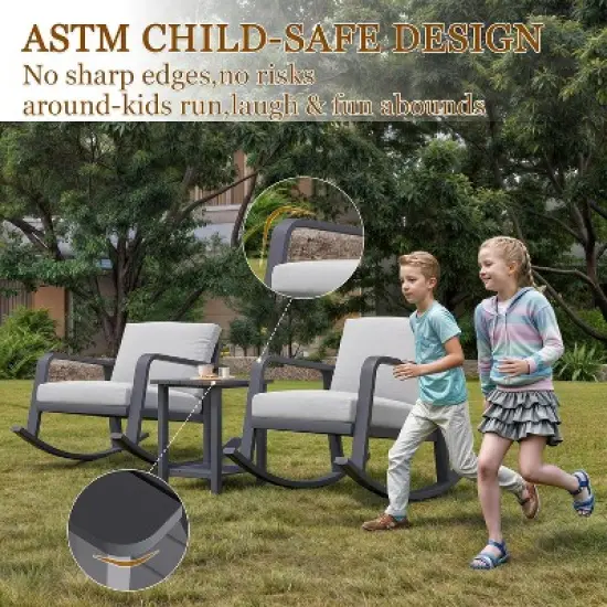 SUGOLD Outdoor End Table,Patio Wicker Small Side Table, PE Rattan Coffee Table Brown image {7}