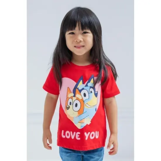 Bluey Valentines Day July 4th Halloween Christmas Birthday T-Shirt Toddler to Big Kid image {1}
