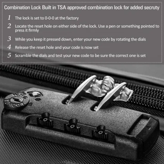 3 PCS Luggage Set, Hardside Spinner Suitcase with TSA Lock (20/24/28)-ModernLuxe image {5}