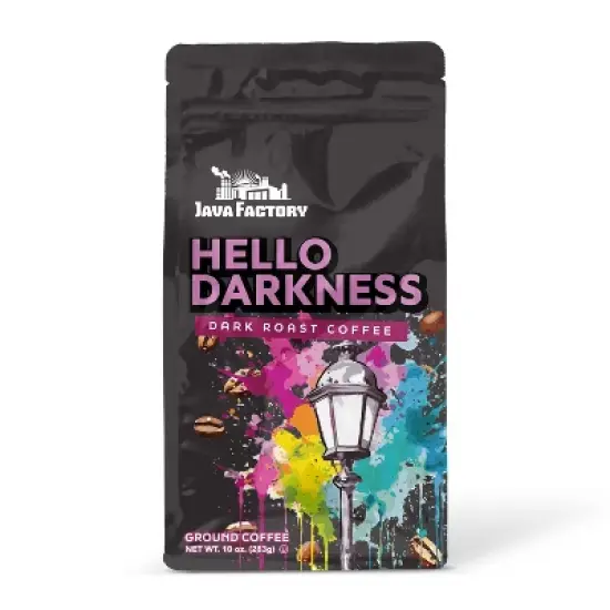 Java Factory Dark Roast Hello Darkness Flavored Ground Coffee Bags, 10 oz ea, 6 pack image {2}
