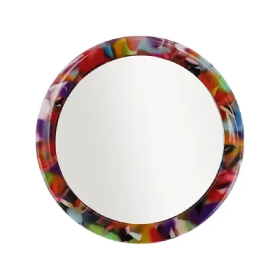 Unique Bargains Durable Round Handheld Makeup Mirror 1 Pc image {5}