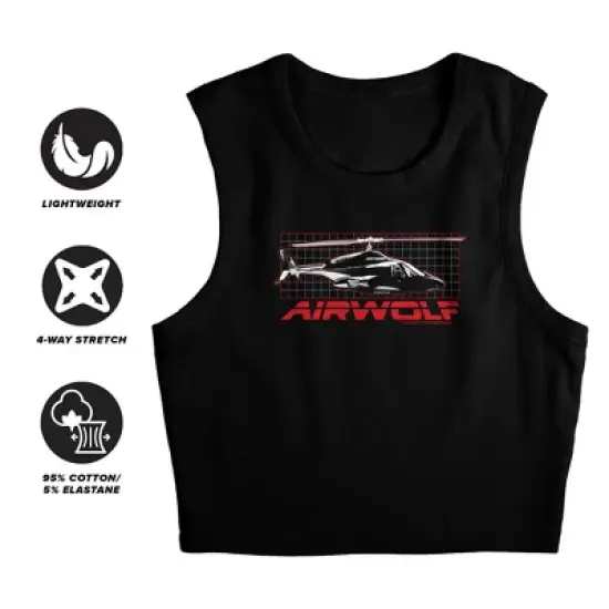 Women's Airwolf Grid Sleeveless Crop Top Tank image {2}