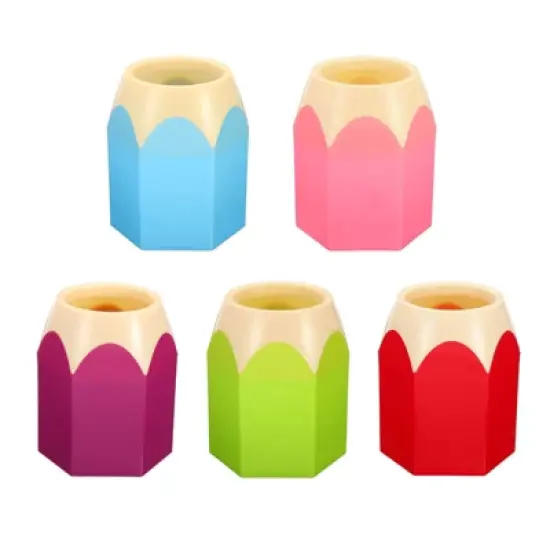 Unique Bargains Creative 5 Colors Pencil-shaped Pen Holders 5 Pcs image {5}