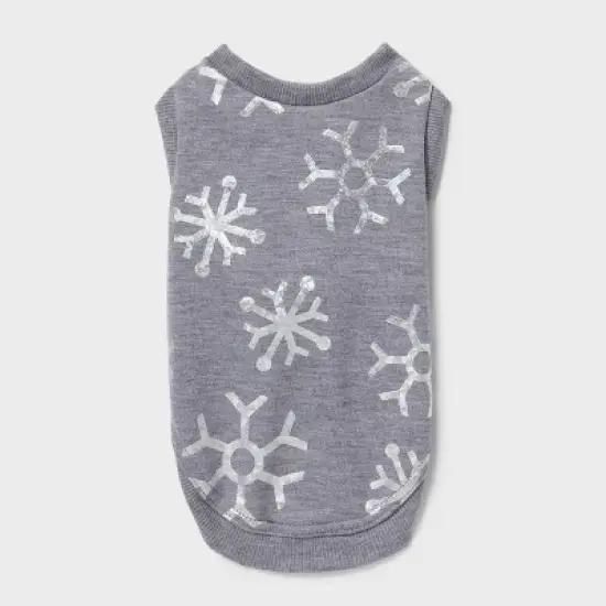 Holographic Snowflake Dog and Cat Jersey - Wondershop&trade; Heathered Gray image {1}