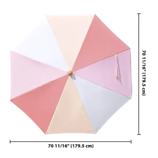 LAGarden 6 Ft Fringe Umbrella Replacement Canopy Top Cover Outdoor Patio Pink image {4}