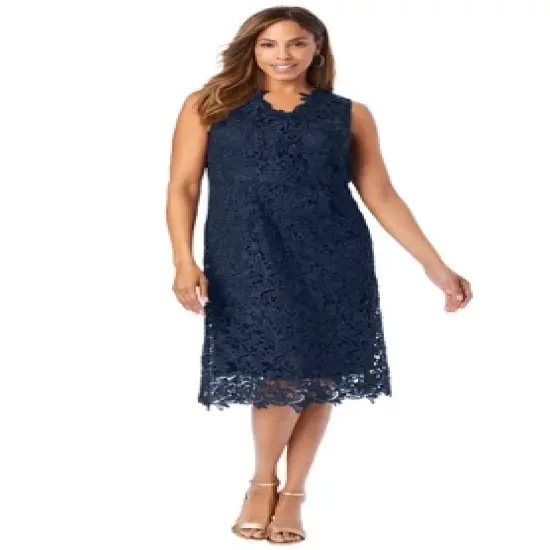 Jessica London Women&rsquo;s Plus Size Lace Midi Dress image {3}