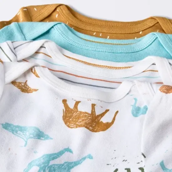  Baby 4pk Safari Animals Long Sleeve Bodysuit - Cloud Island&trade; image {2}