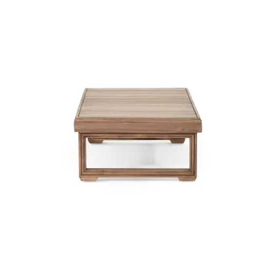 Westchester Outdoor Acacia Wood Rectangular Coffee Table Brown Wash - Christopher Knight Home image {3}