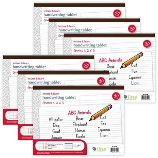 C-Line&reg; Letters & Learn Handwriting Tablet, 40 Sheets, 11" x 8-1/2", Pack of 6 image {4}