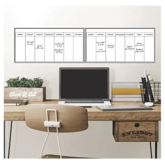 Wall Pops!  Dry Erase Calendar Decal Weekly - White image {1}