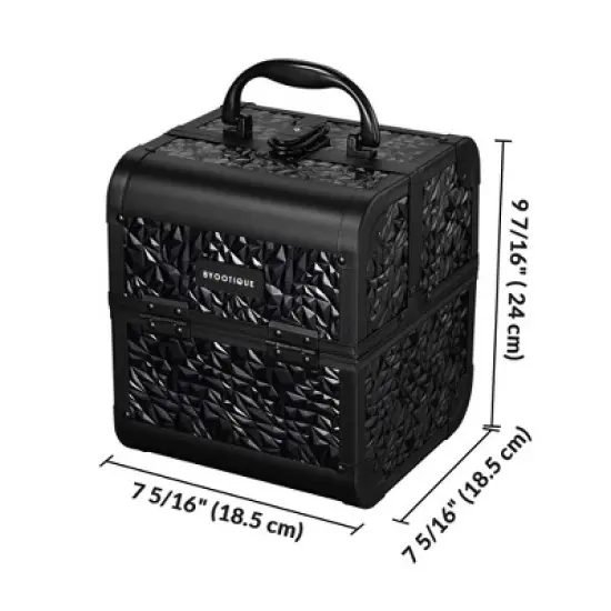 Byootique Makeup Train Case Cosmetic Organizer w/ Mirror Mermaid image {6}