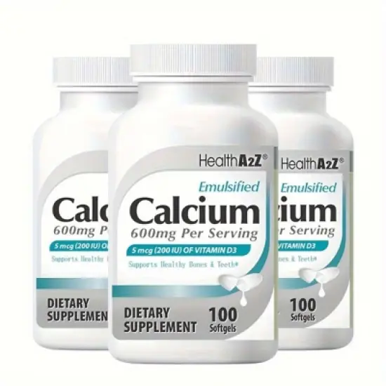 HealthA2Z - Emulsified Calcium with Vitamin D3 Softgels - 100 Count image {7}