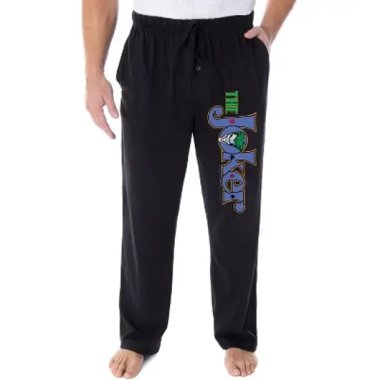 DC Comics Men's The Joker Script Logo Loungewear Sleep Bottoms Pajama Pants Black image {3}
