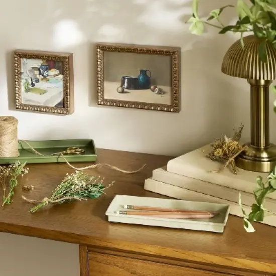 2pc Powder-Coated Rectangular Metal Storage Trays - Hearth & Hand&trade; with Magnolia image {1}