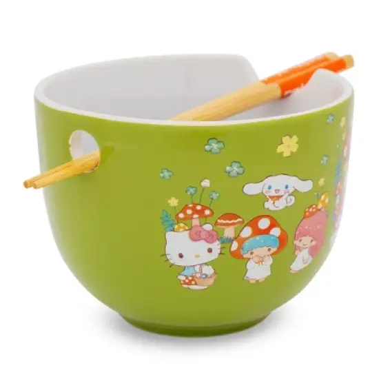 Silver Buffalo Sanrio Hello Kitty and Friends Mushroom Crew Ceramic Ramen Bowl Set | 20 Ounces image {1}